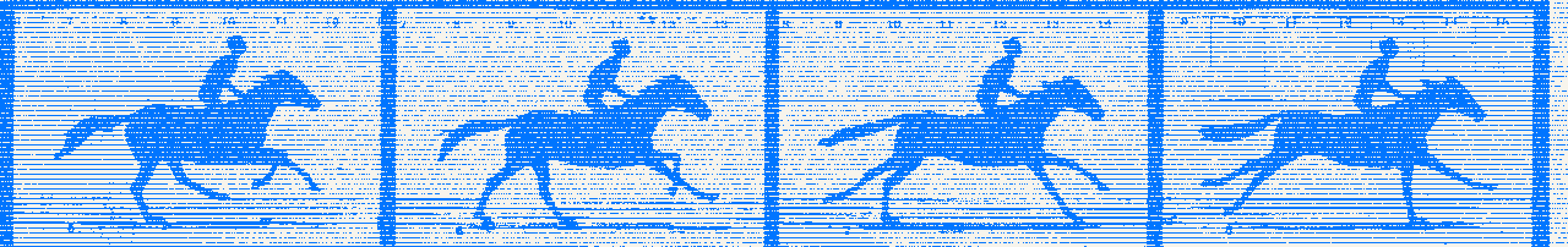 Eadweard Muybridges Bewegungsstudie The Horse in Motion in zwei Farben